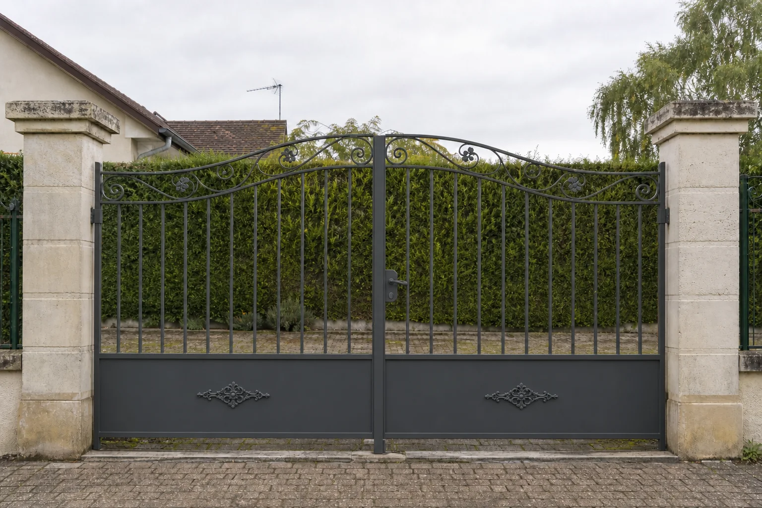 Même portail après préparation et mise en peinture anthracite