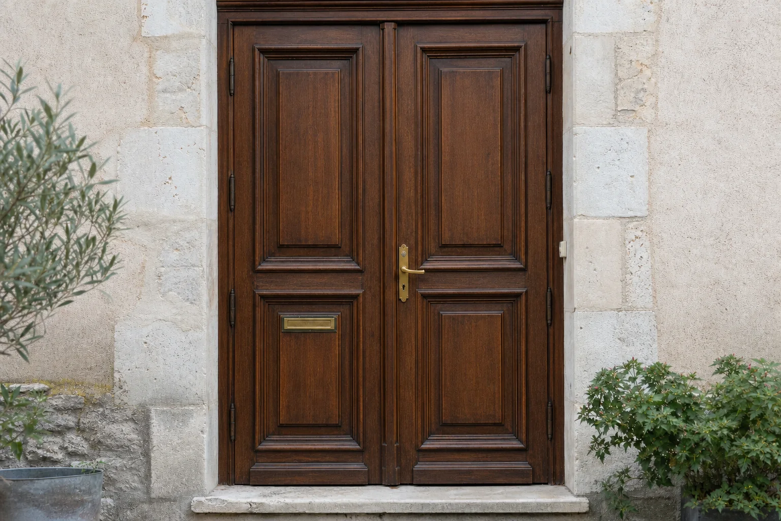 Même porte en bois après préparation et nouvelle protection